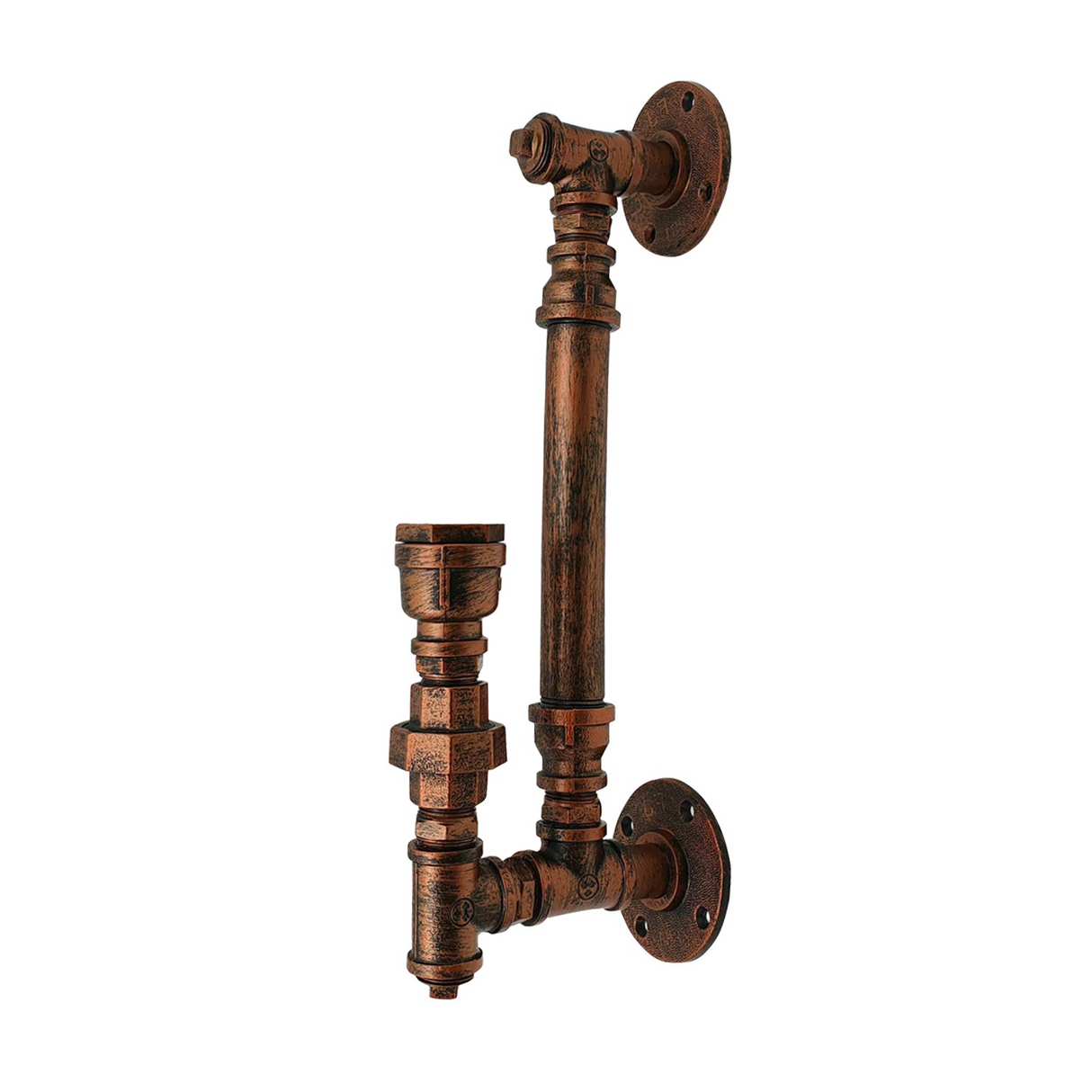 Rustic Red Steampunk Wall Sconce pipe Light~1339