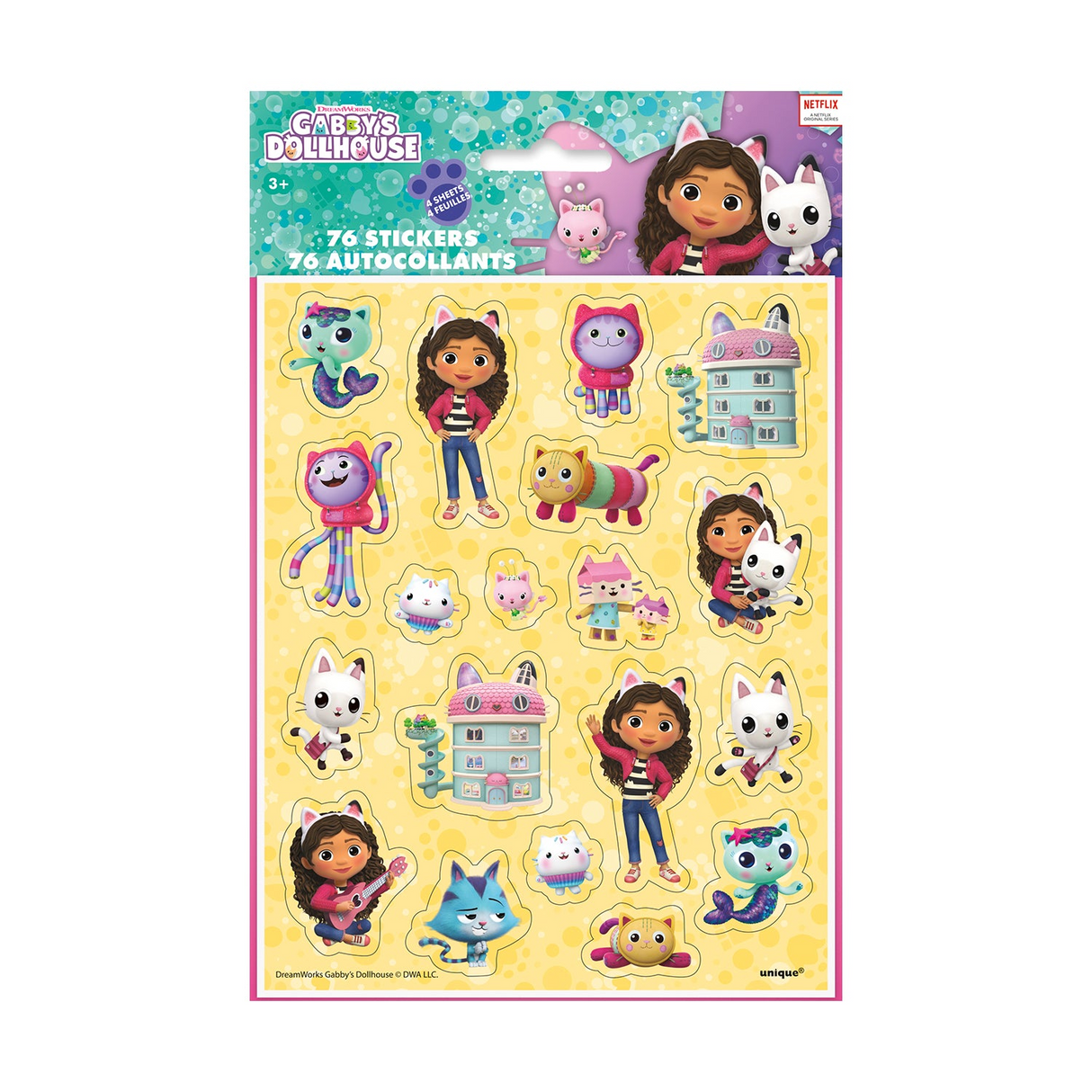 Gabby's Dollhouse Party Favor Sticker Sheets [4 per Pack]