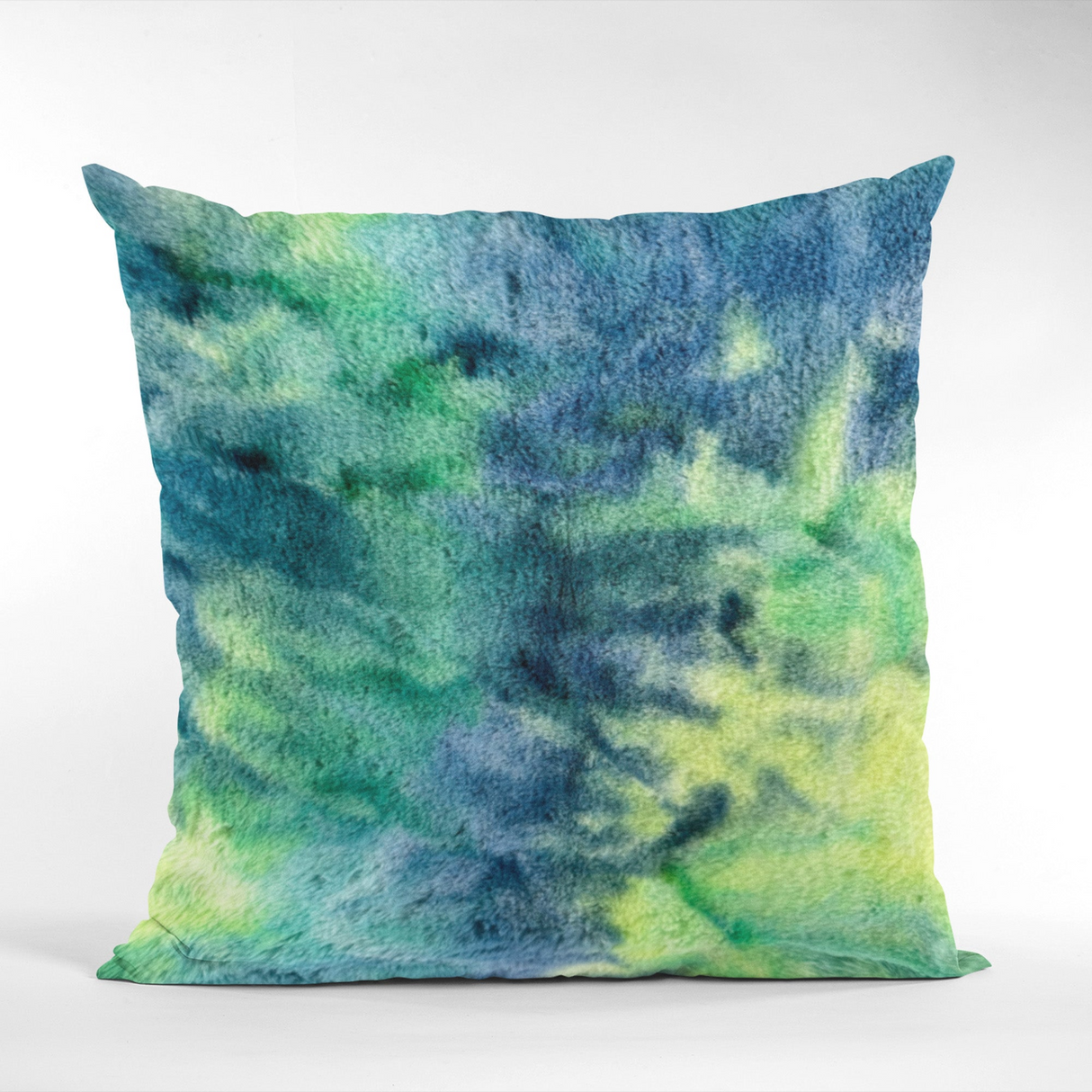 Plutus Green Yellow Blue Northern Lights Animal Faux Fur Luxury Throw Pillow