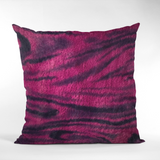 Plutus Fuchsia Black Galaxy Animal Faux Fur Luxury Throw Pillow