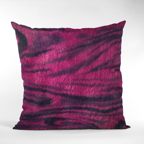 Plutus Fuchsia Black Galaxy Animal Faux Fur Luxury Throw Pillow