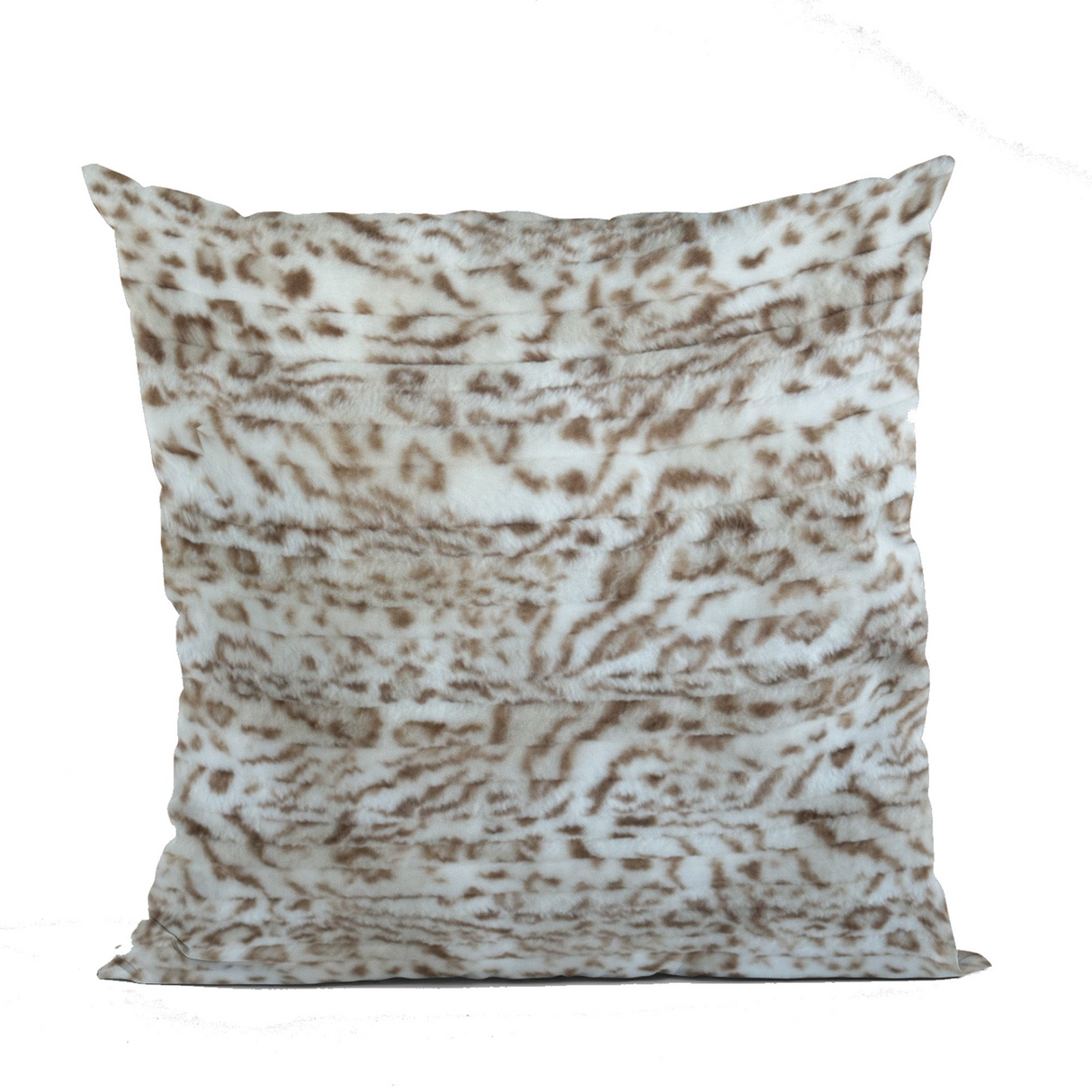 Plutus Light Brown Luxe Lash Animal Faux Fur Luxury Throw Pillow