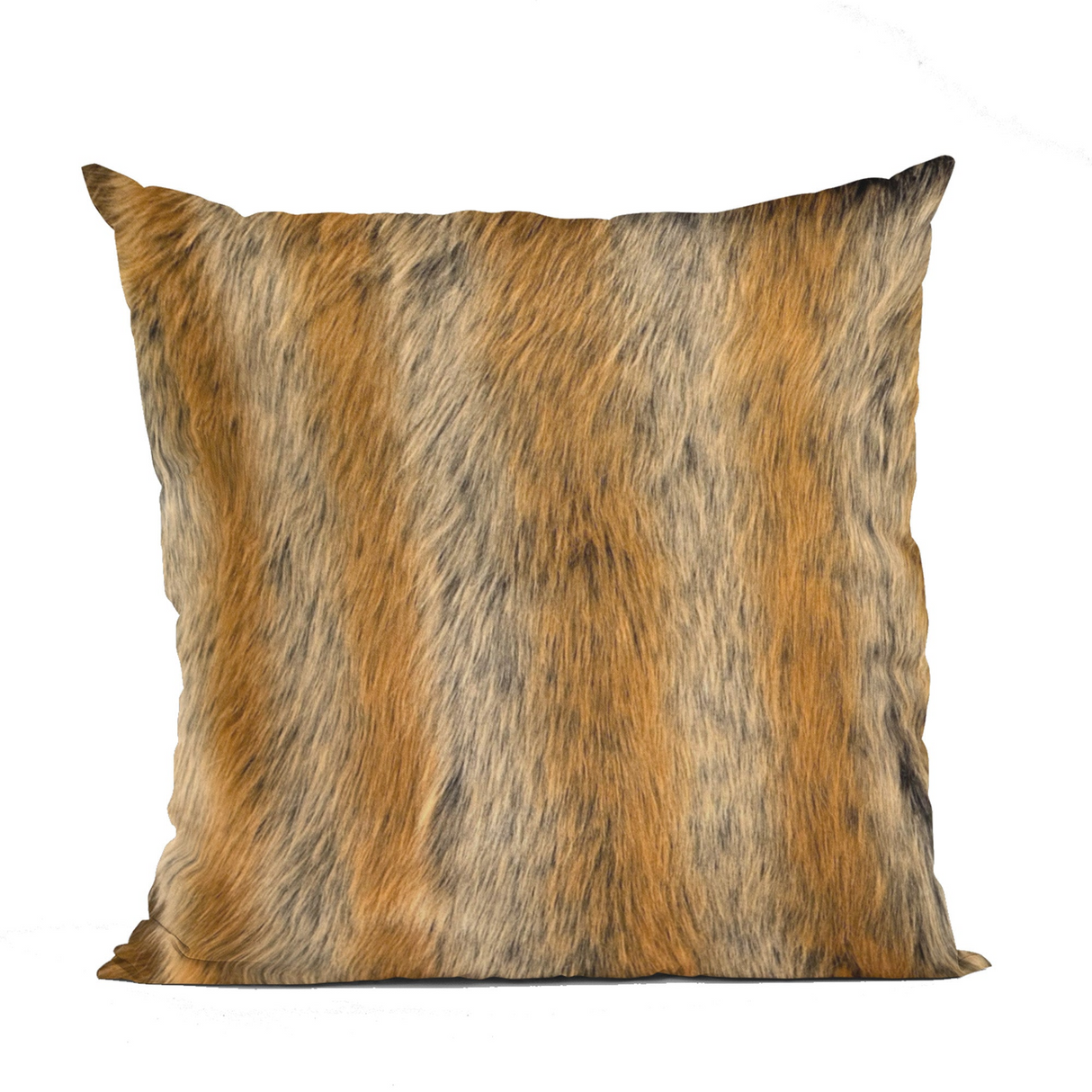 Plutus Brown Gold Chinchilla Animal Faux Fur Luxury Throw Pillow