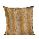 Plutus Brown Gold Chinchilla Animal Faux Fur Luxury Throw Pillow