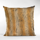 Plutus Brown Gold Chinchilla Animal Faux Fur Luxury Throw Pillow