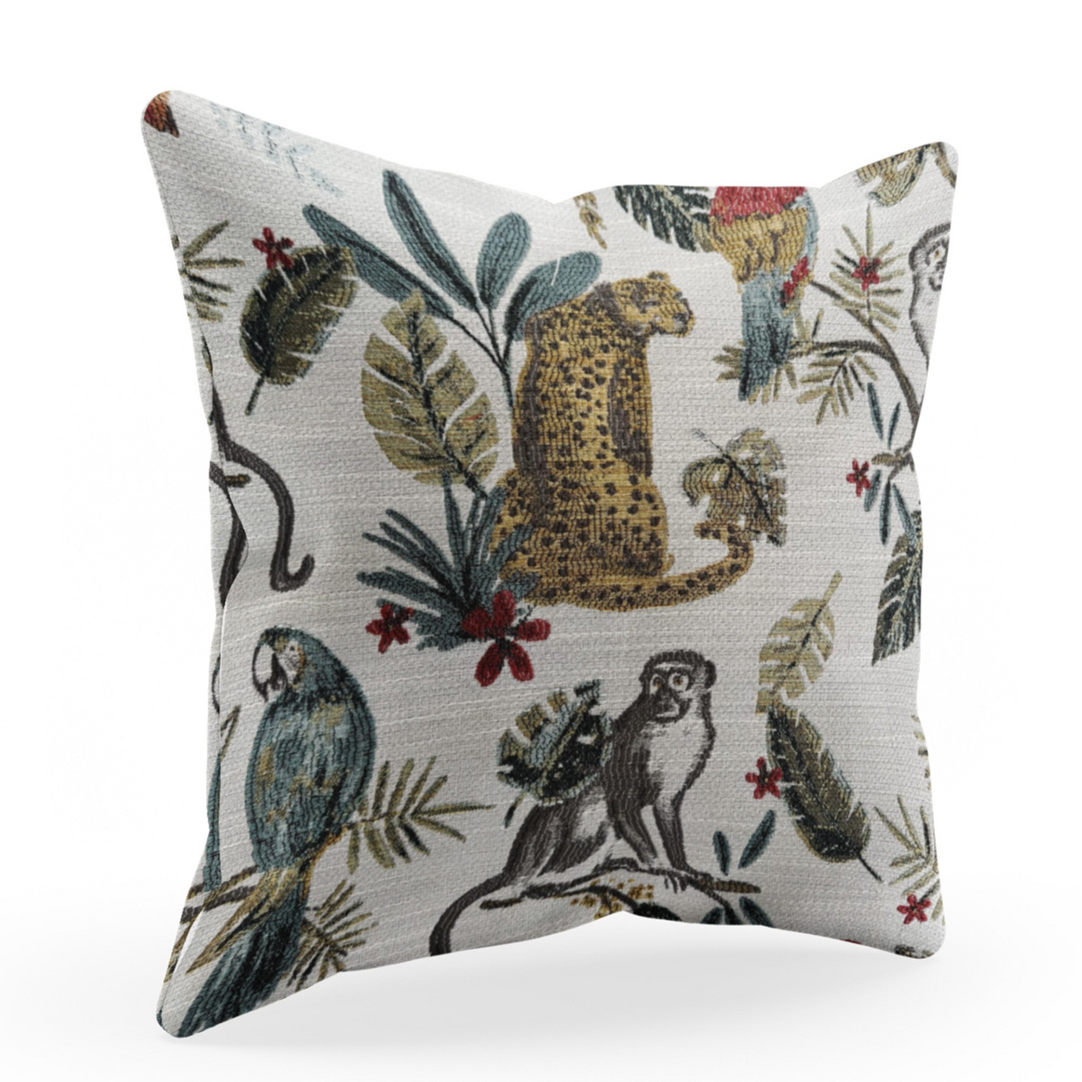 Plutus Multi-Color Jungle Animal Faux Fur Luxury Throw Pillow