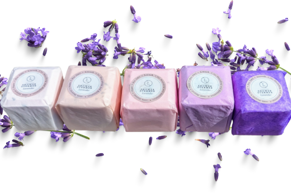 Special - Lavender Shower Steamers, Gift Set of big fizzies - Buy 12 get 15!! 3 FREE steamers!