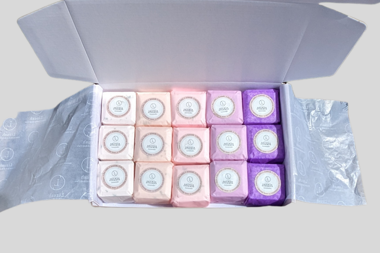 Special - Lavender Shower Steamers, Gift Set of big fizzies - Buy 12 get 15!! 3 FREE steamers!