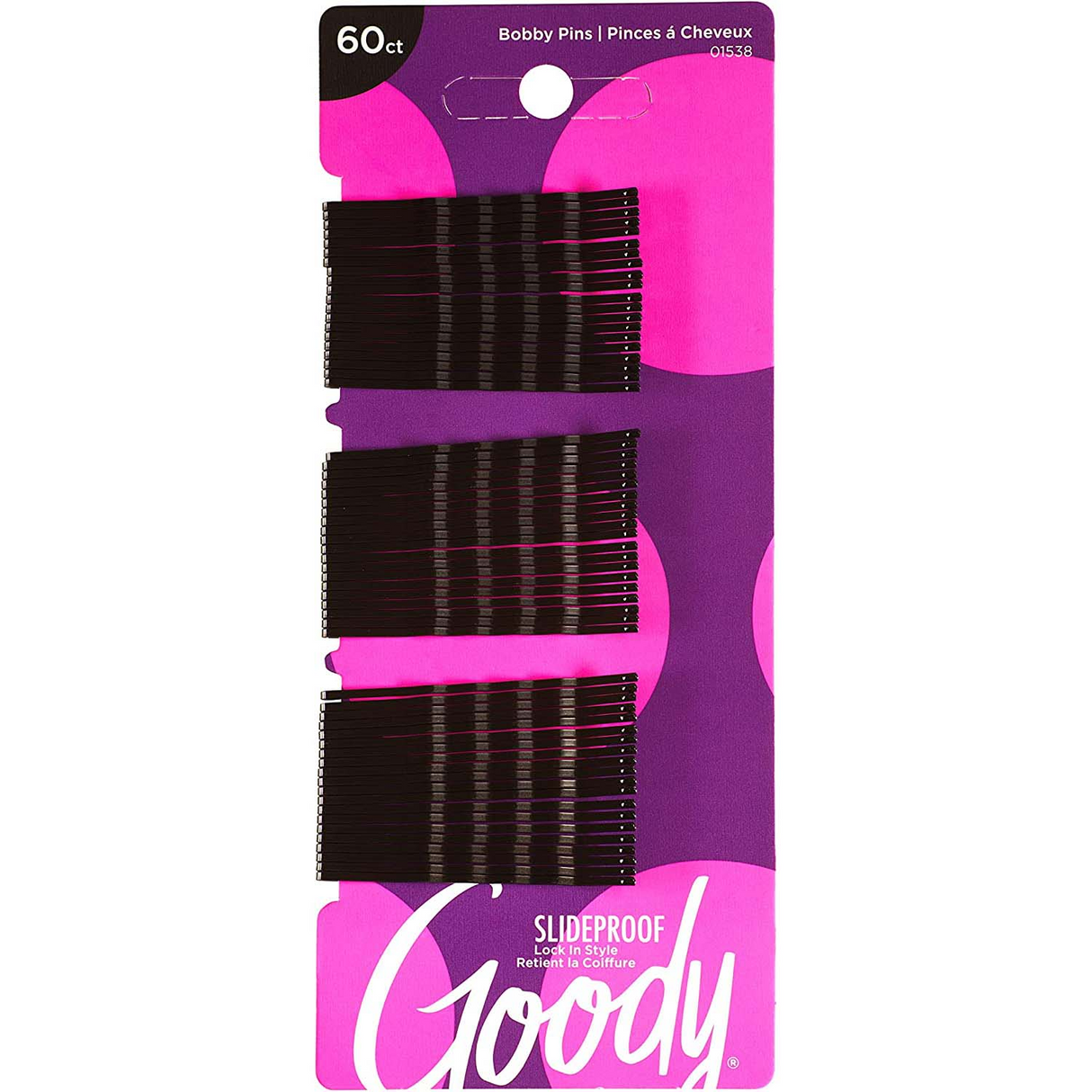 Goody Hair Bobby Pins - Black 60 piece Value Pack for Women