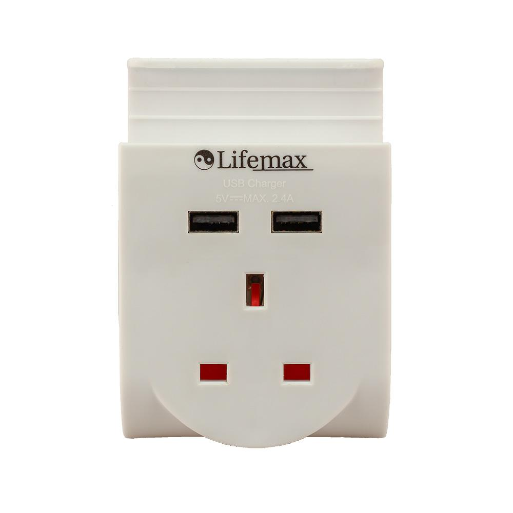 Lifemax Plug Through USB Charger