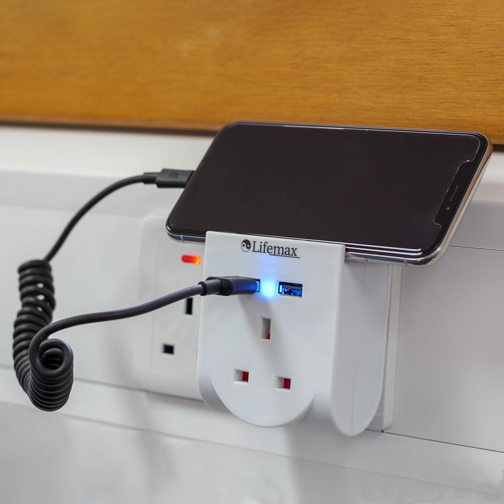 Lifemax Plug Through USB Charger