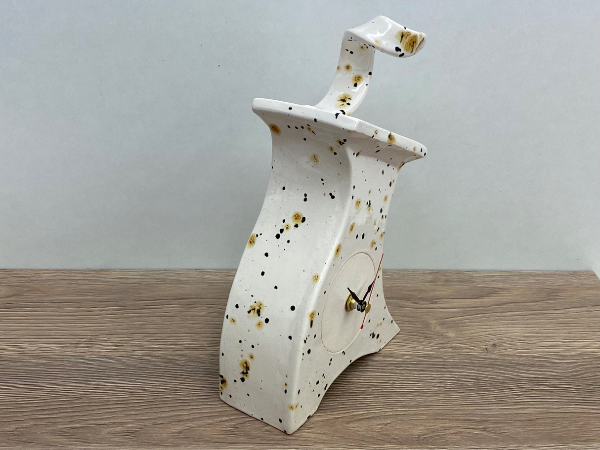 Ceramic Mantel Clock - Confetti Glaze