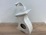 Ceramic Mantel Clock - Light Blue Speckled