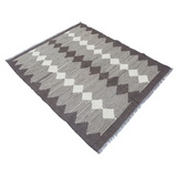 Modern Silver Sand Kilim Rug