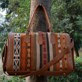 Kilim Leather Metallic Bronze  Duffle Bag