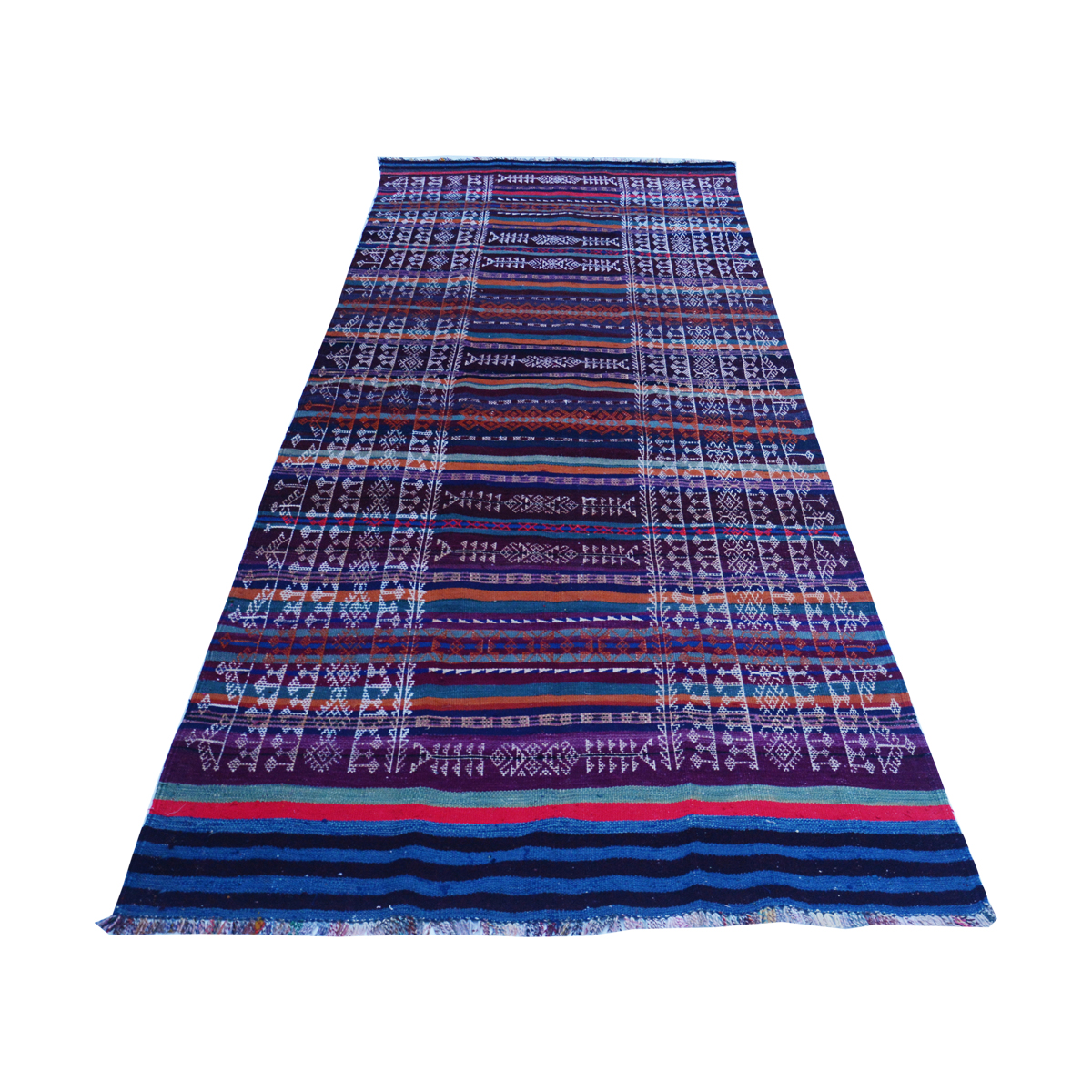 Baluch Soumak Wine Berry Vintage Rug