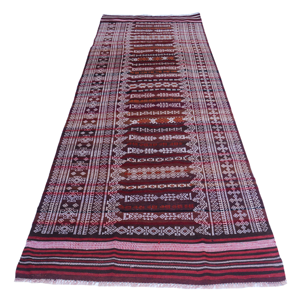 Baluch Soumak Dark Tan Vintage Rug