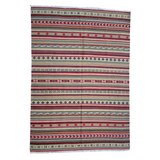 Vintage Natural Gray Striped Kilim Rug