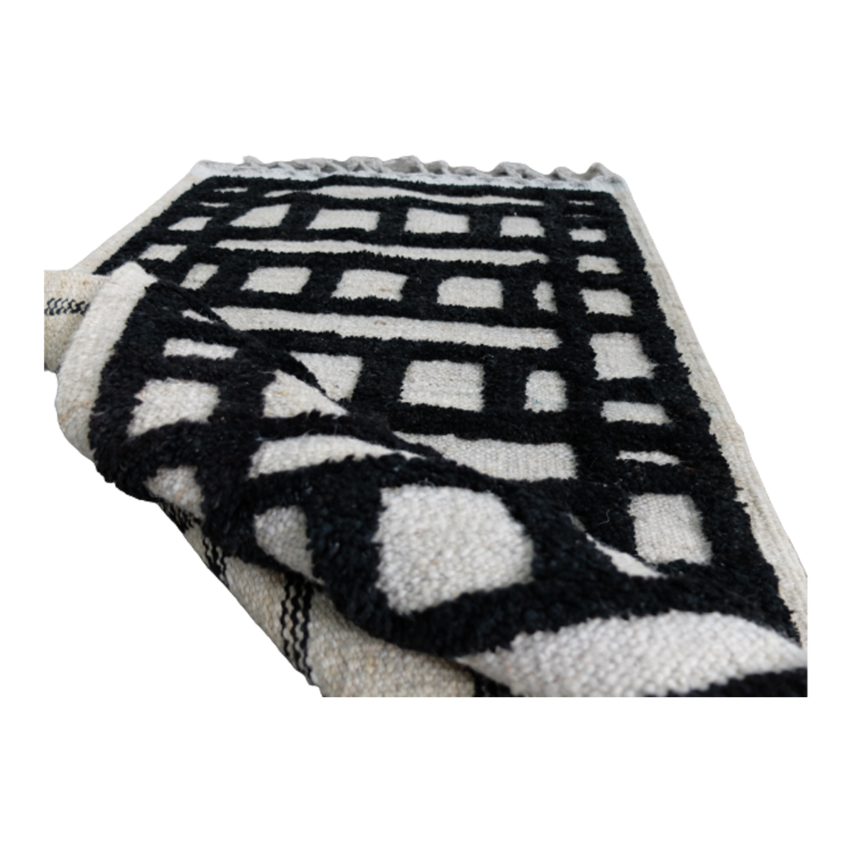 IKAT Nomadic Black Kilim Rug