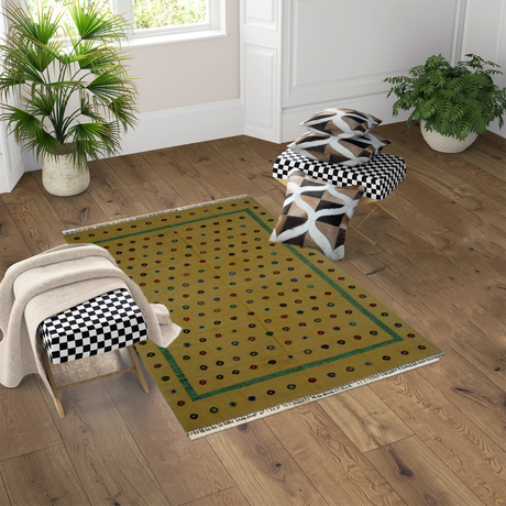 Soumak Kumera Yellow Kilim Rug