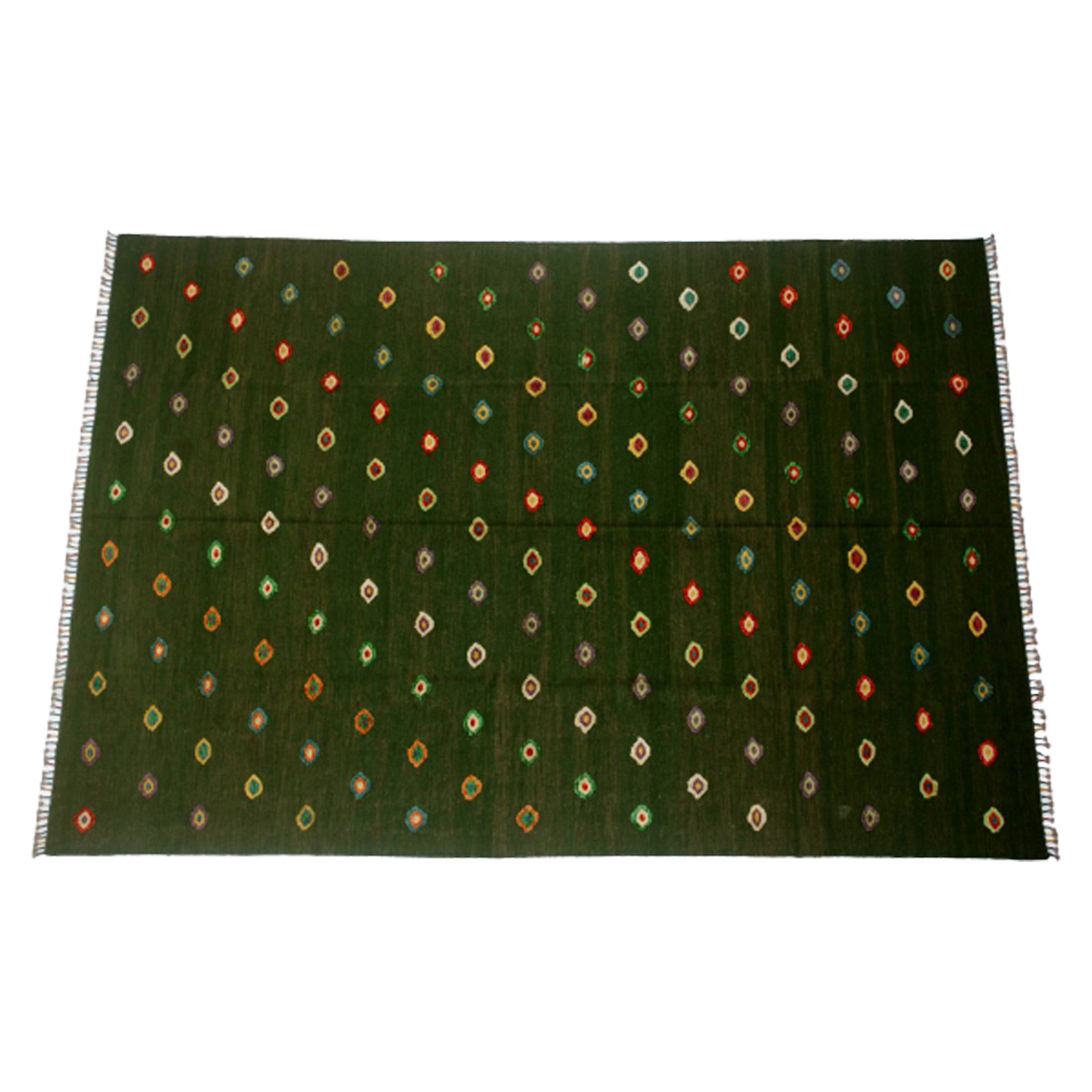 Soumak Turtle Green Kilim Rug