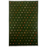 Soumak Turtle Green Kilim Rug