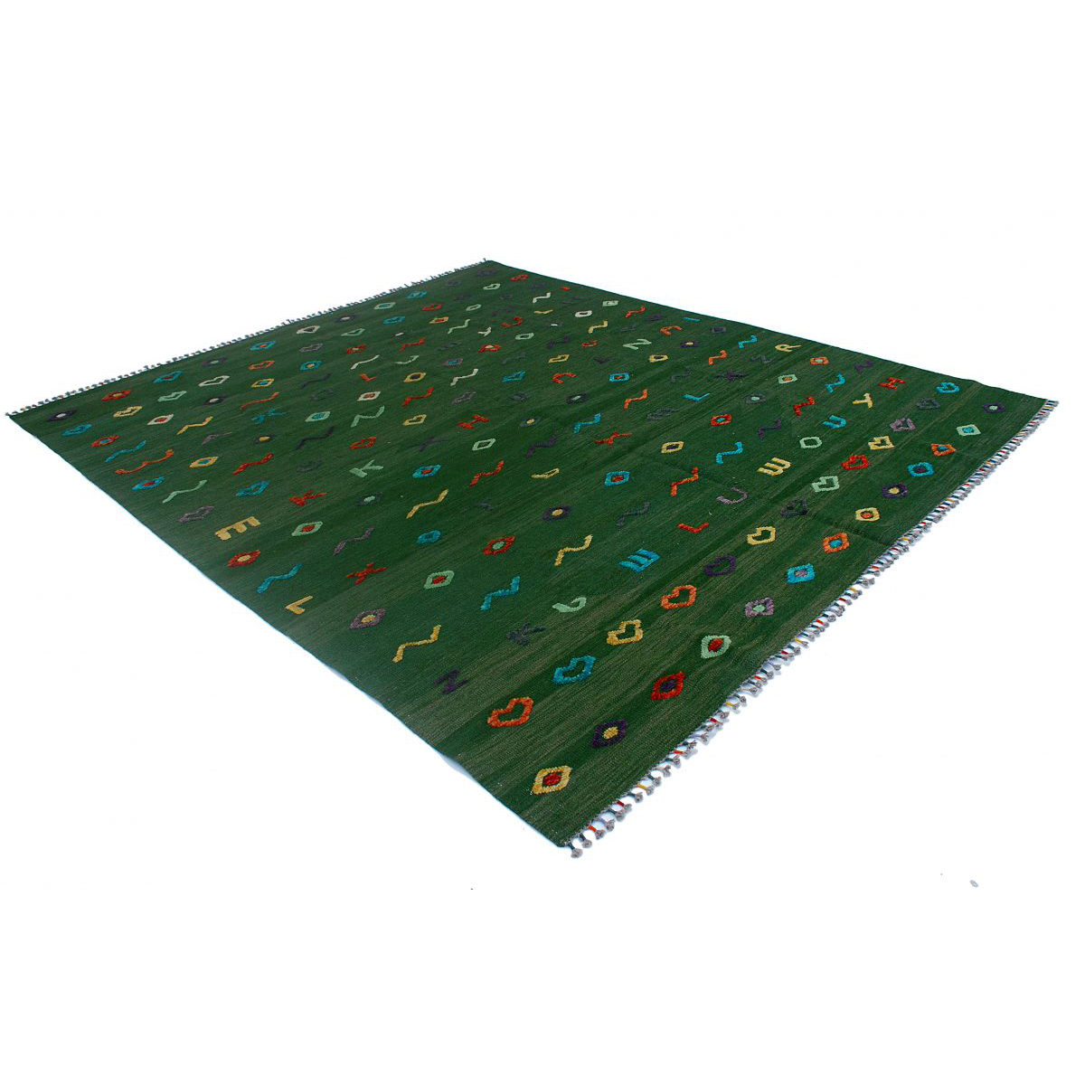 Berjista Seaweed Green Kilim Rug