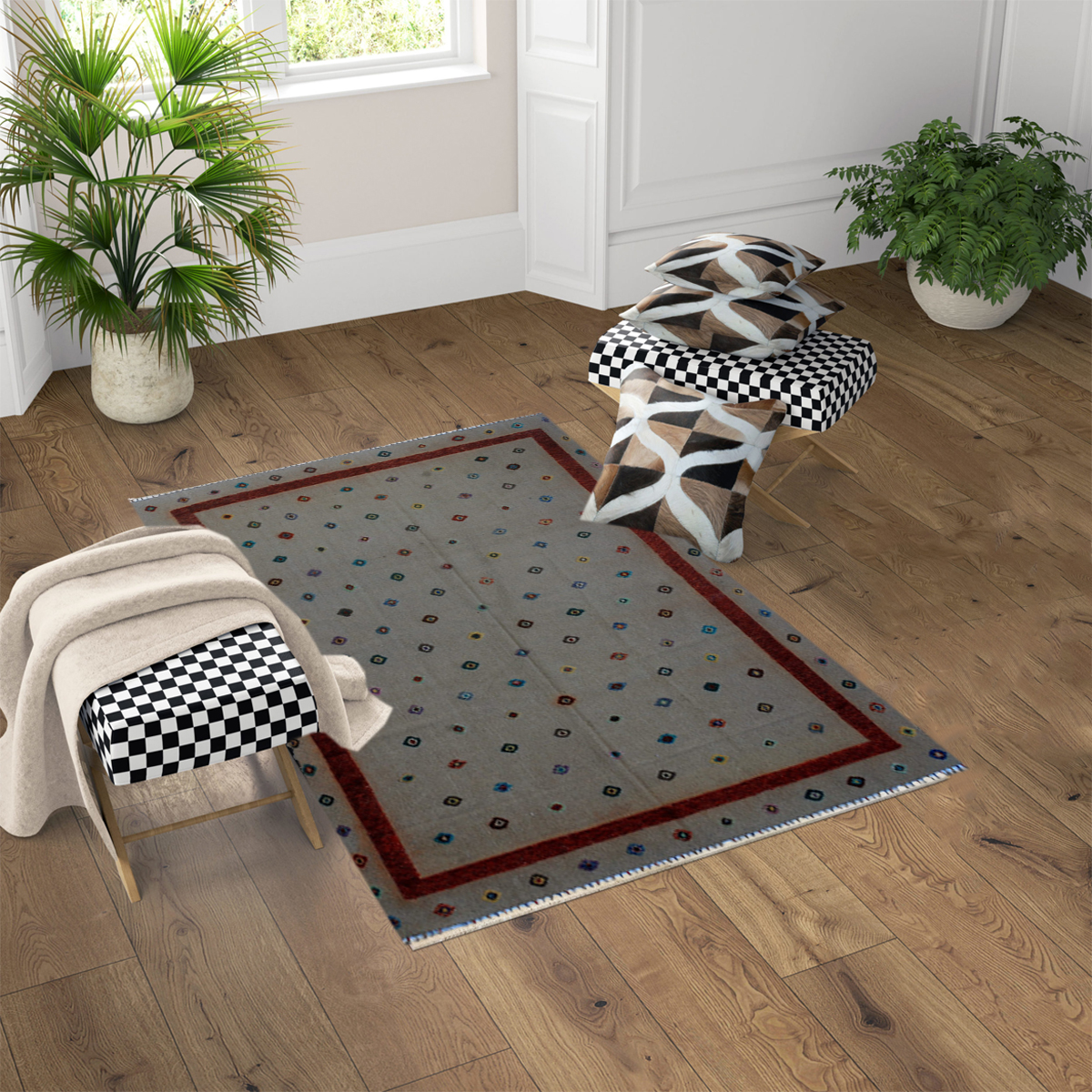 Soumak Tapa Beige Kilim Rug