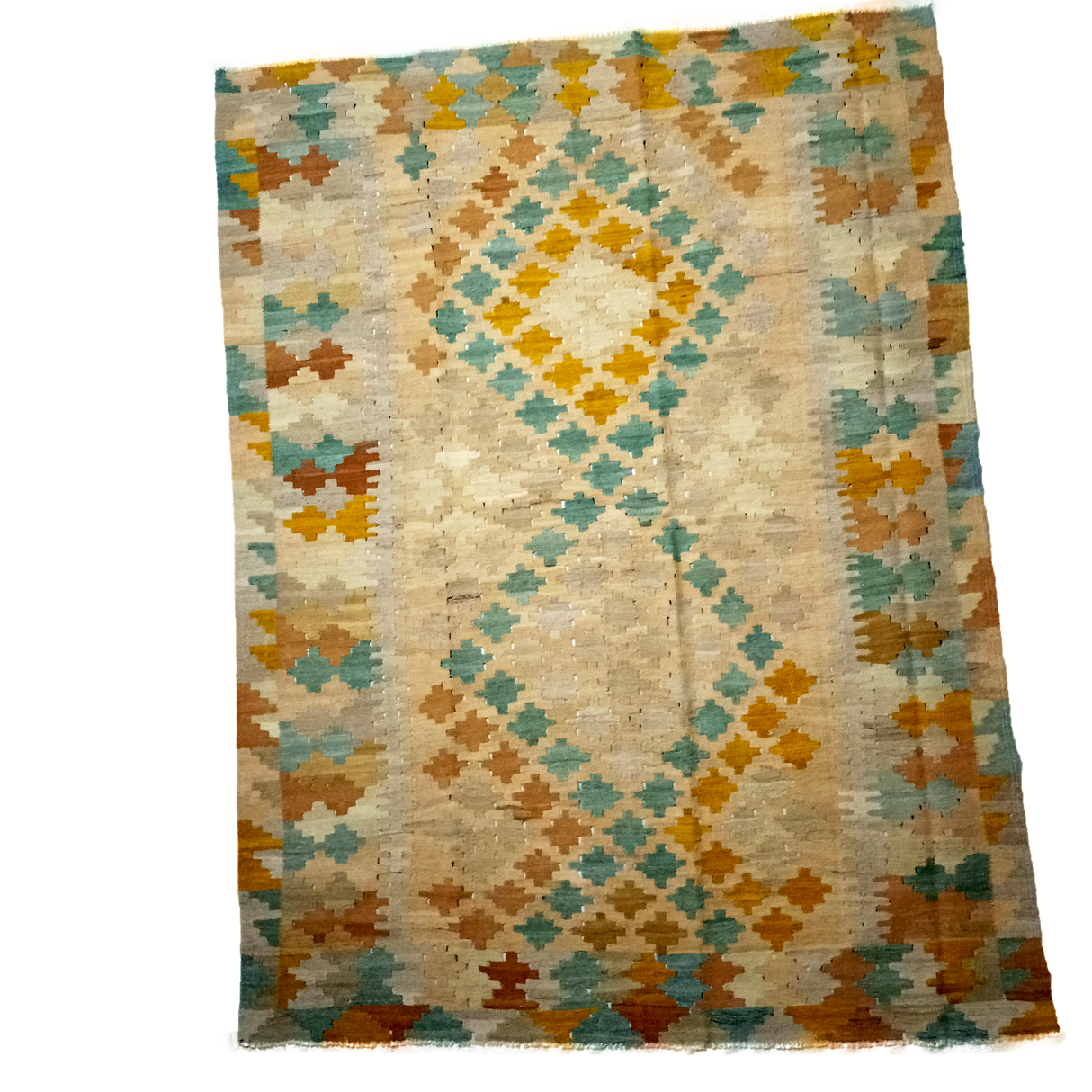 Nomadic Handwoven Khaki Kilim Carpet