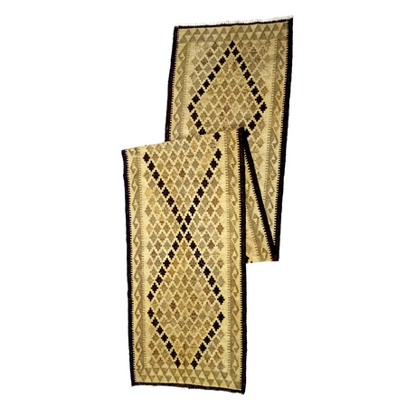 Geometric Woolen Teak Kilim Rug