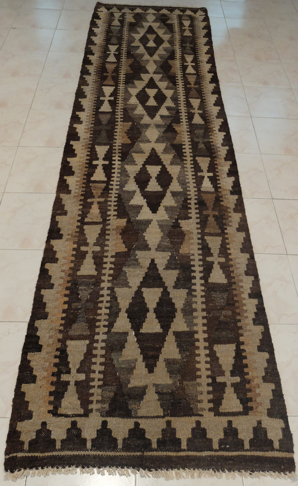 Woolen Handmade Neutral Kilim Runners