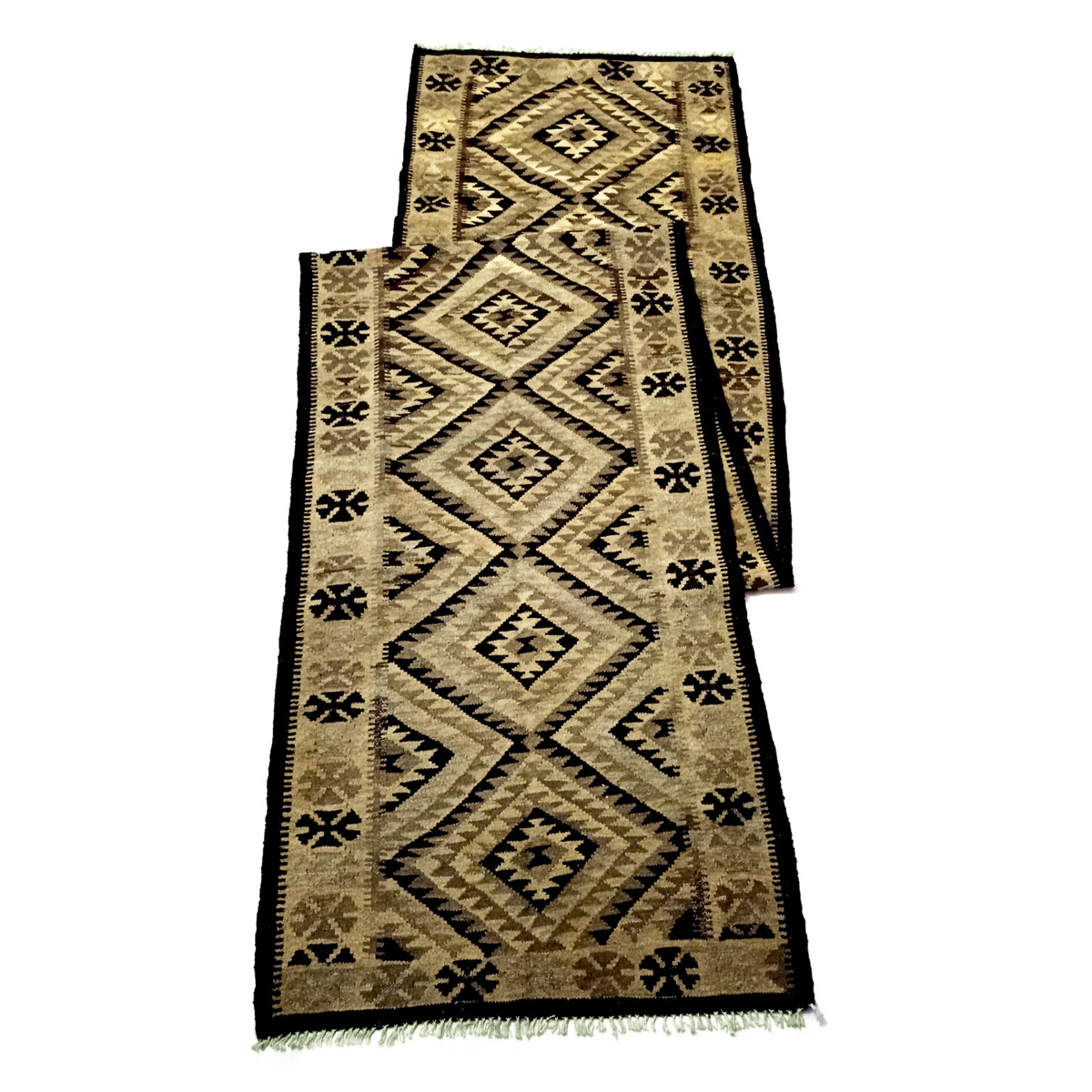 Geometric Handmade Brown Kilim Runner