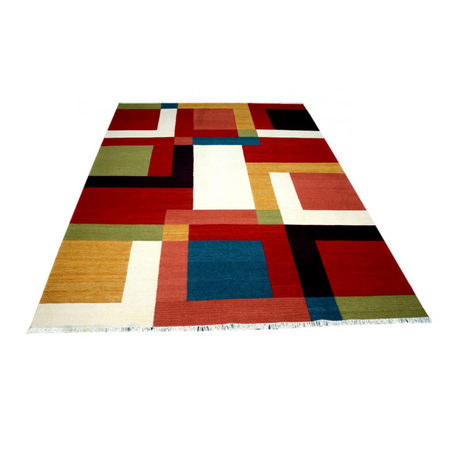 Modern Handmade Coral Rug