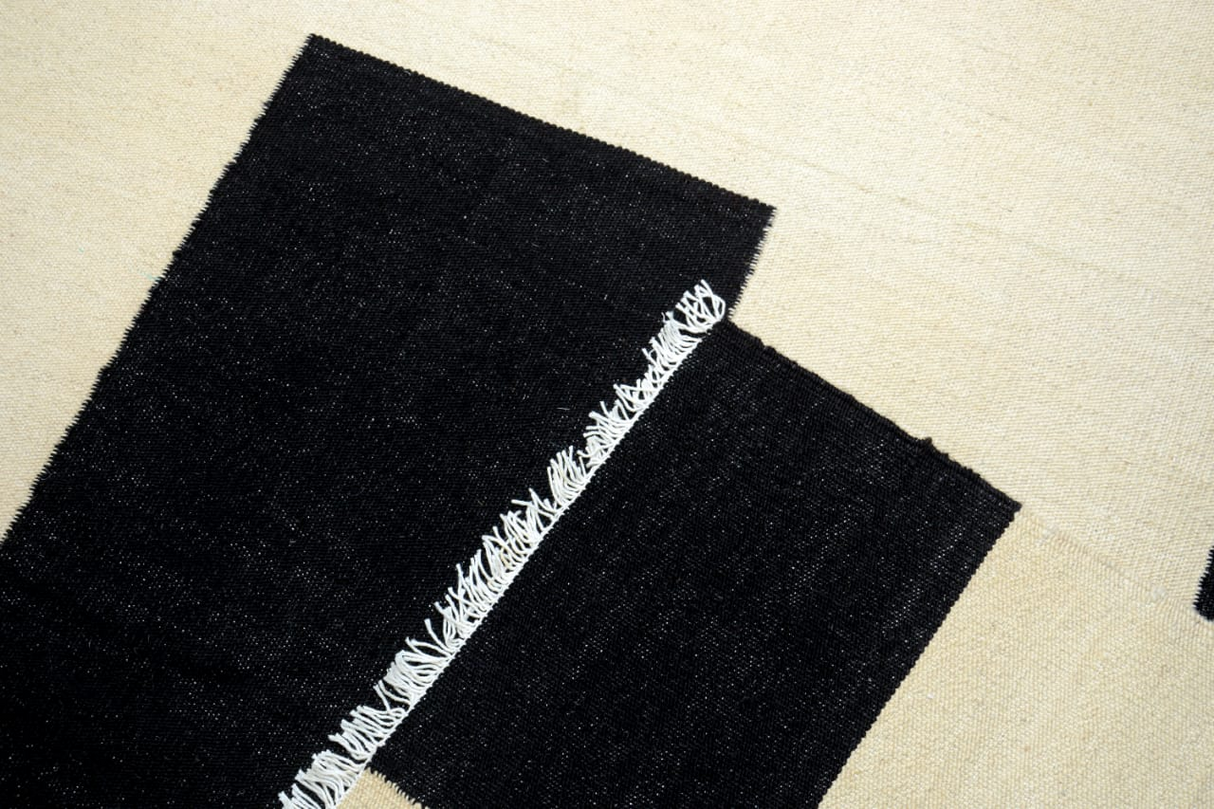 Handmade Black And White Rug Kilim