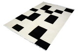 Handmade Black And White Rug Kilim