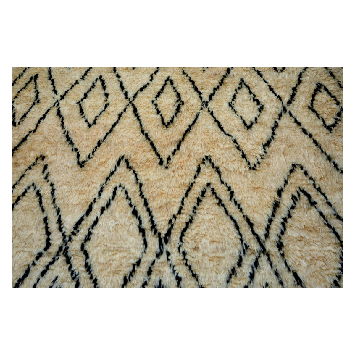 Moroccan Yellow Fluffy Soft Rug