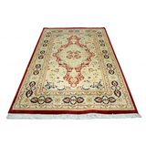 Kashan Hand knotted Double Colonial White Soft Rug