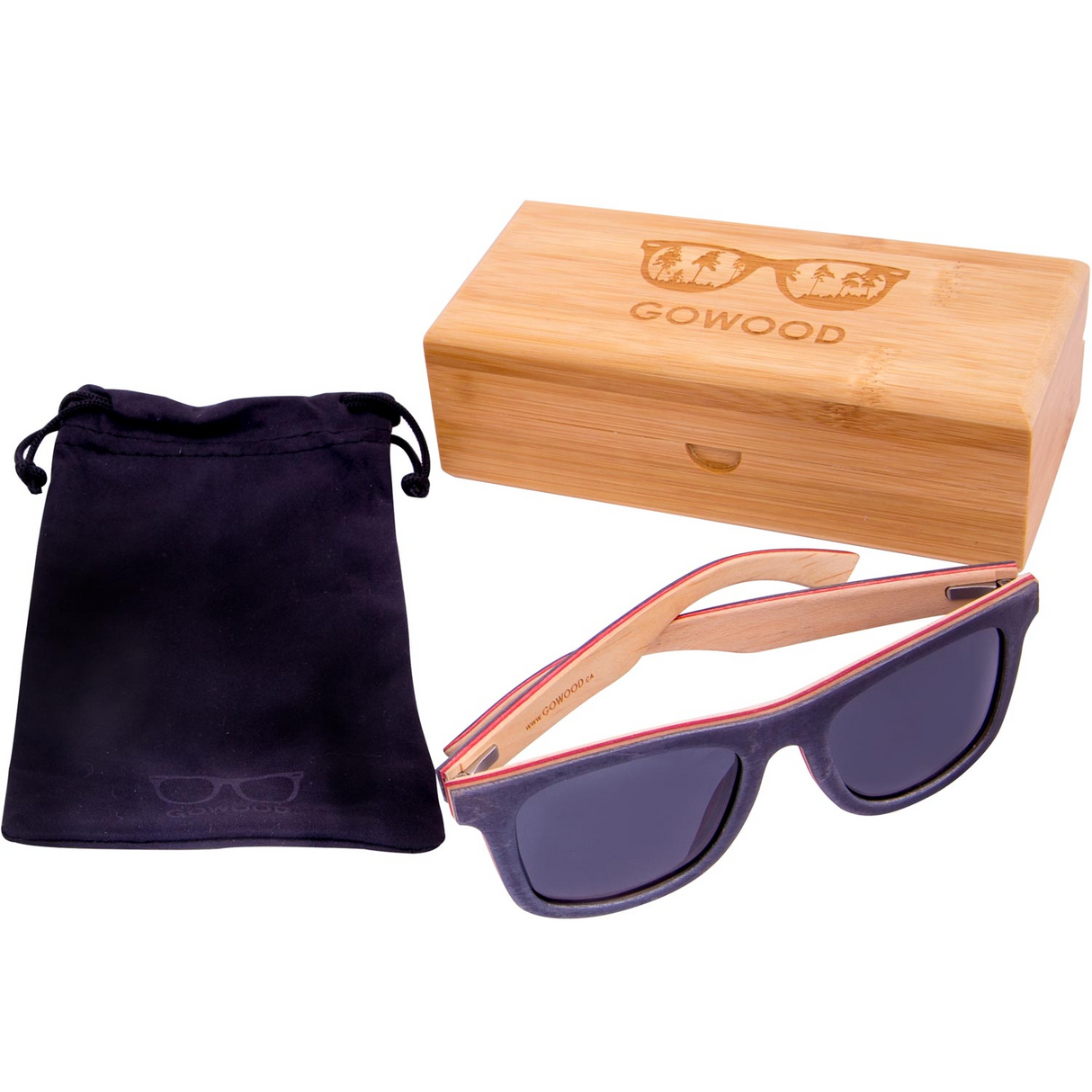 Canadian multi layer black maple wood sunglasses