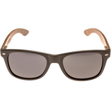 Walnut wood classic style sunglasses with black polarized lenses