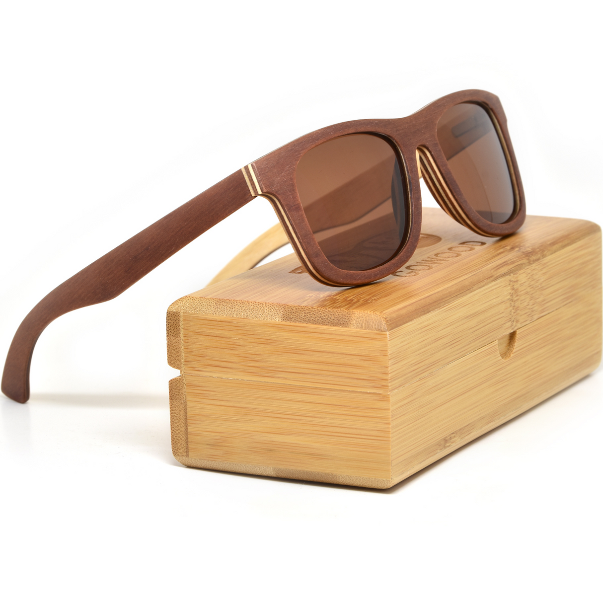 Canadian multi layer brown maple wood sunglasses