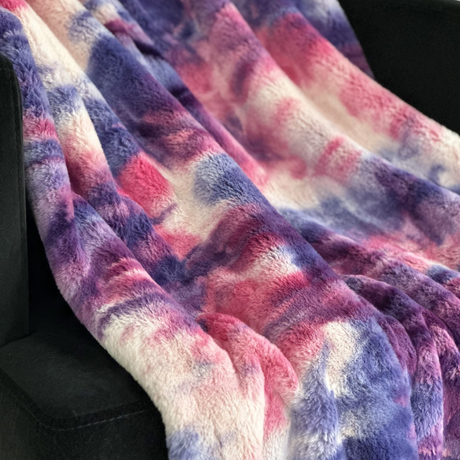 Plutus Fuchsia Purple Fureal Faux Fur Luxury Throw Blanket