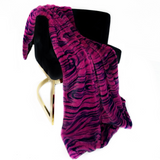 Plutus Fuchsia Black Galaxy Faux Fur Luxury Throw Blanket