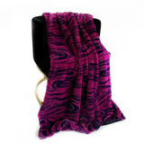 Plutus Fuchsia Black Galaxy Faux Fur Luxury Throw Blanket