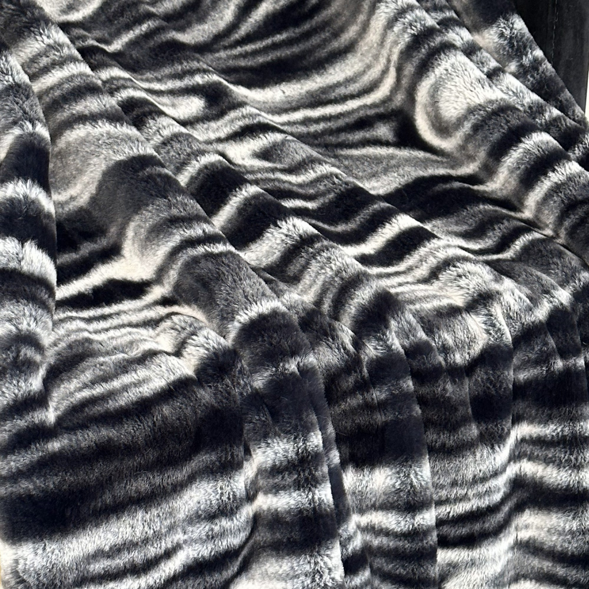 Plutus Black White Galaxy Faux Fur Luxury Throw Blanket