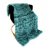 Plutus Teal Sherpa Faux Fur Luxury Throw Blanket