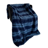 Plutus Blue Fluffy Fields Faux Fur Luxury Throw Blanket