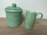 Cornish Copper Canister and Milk Jug Set