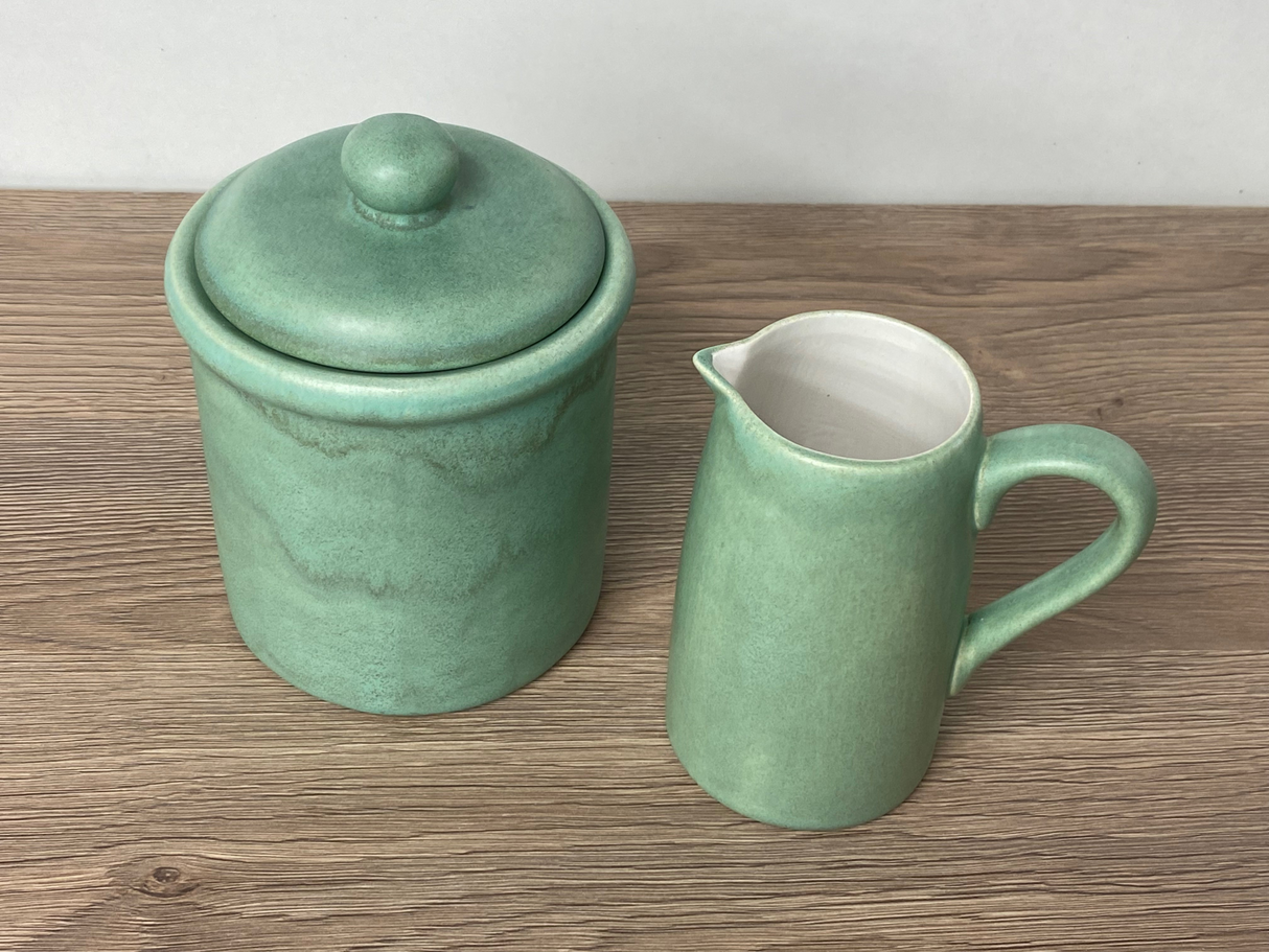 Cornish Copper Canister and Milk Jug Set