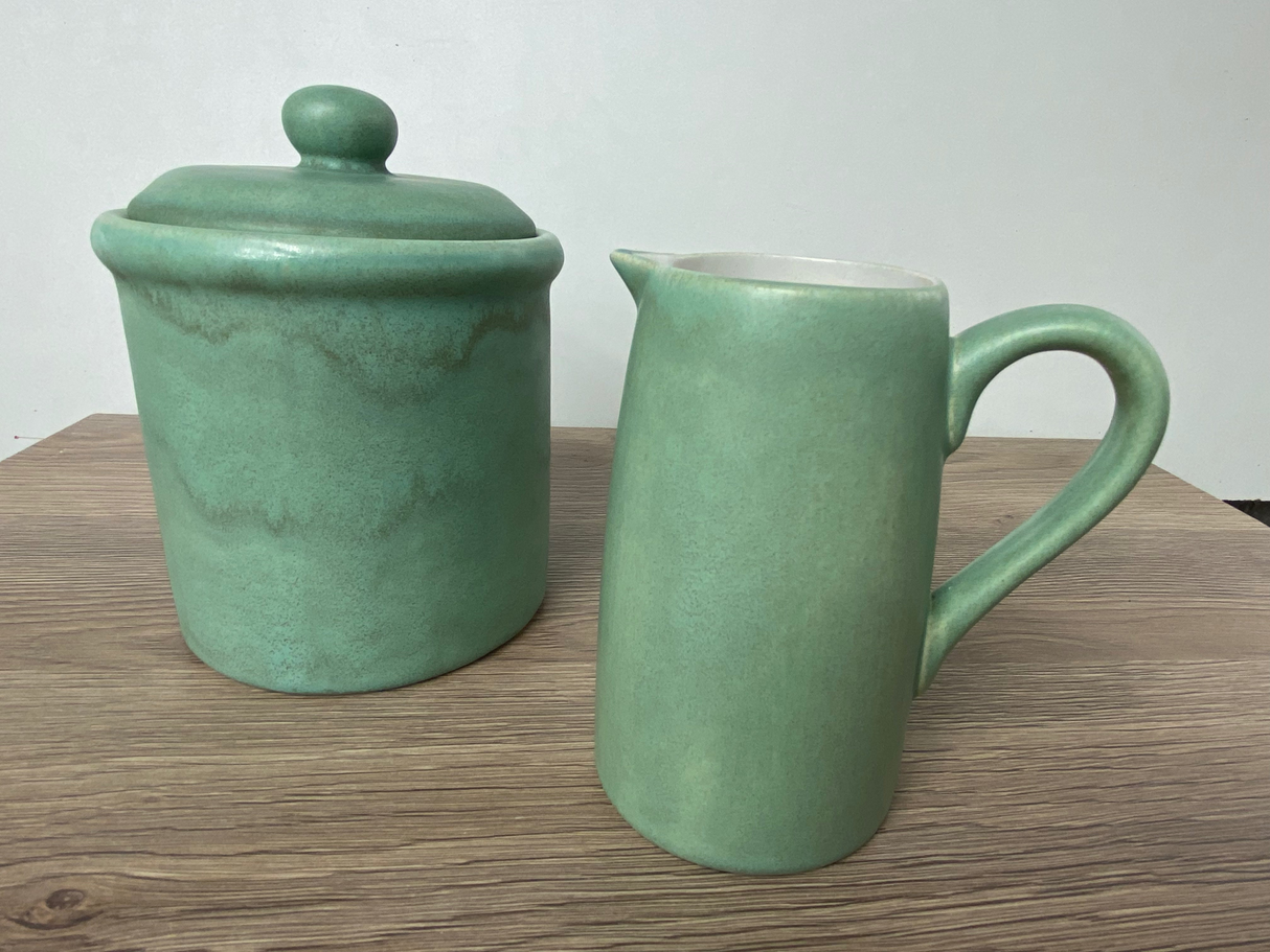 Cornish Copper Canister and Milk Jug Set