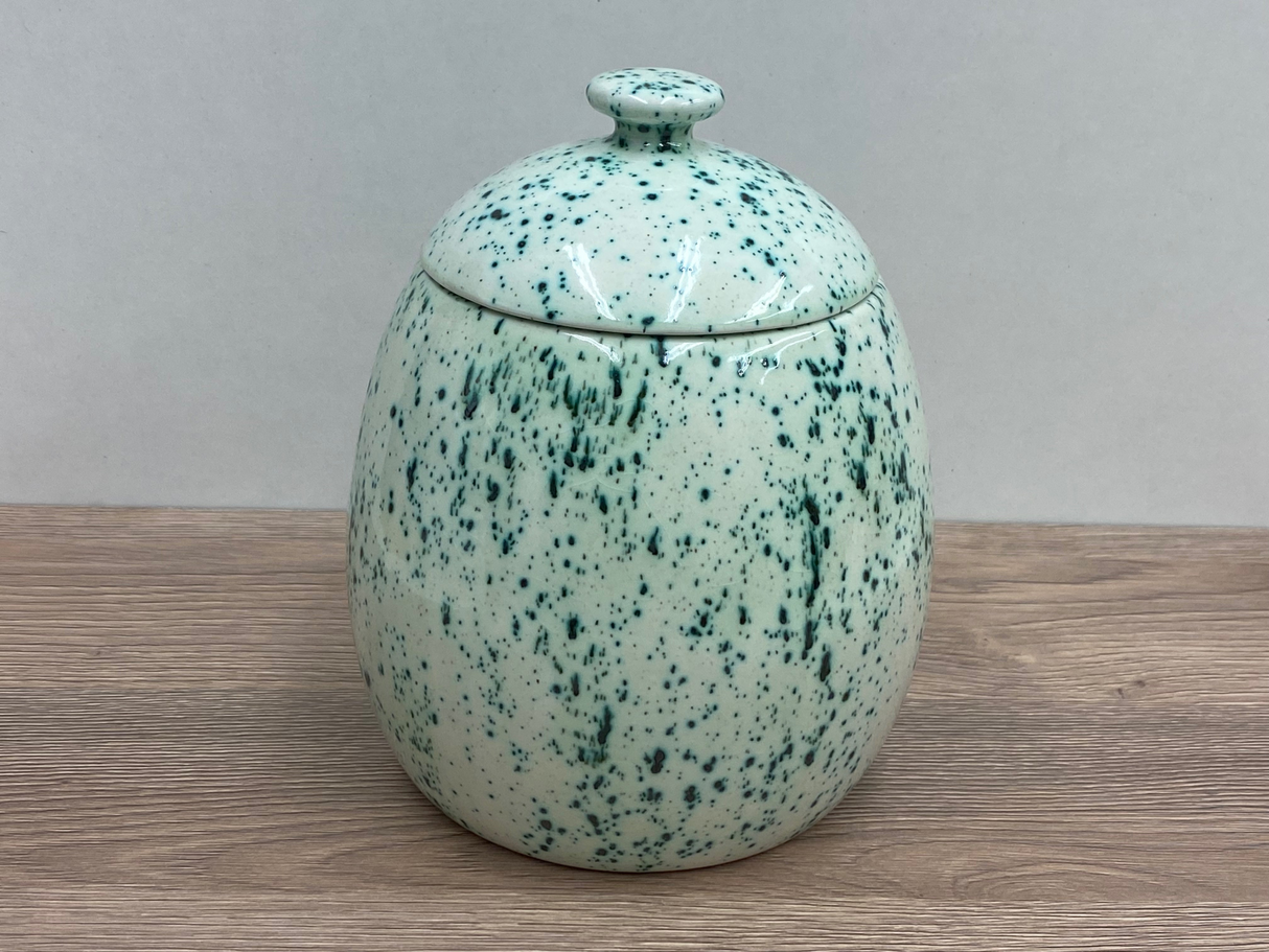 Cookie/Biscuit Jar Canister Speckled Green